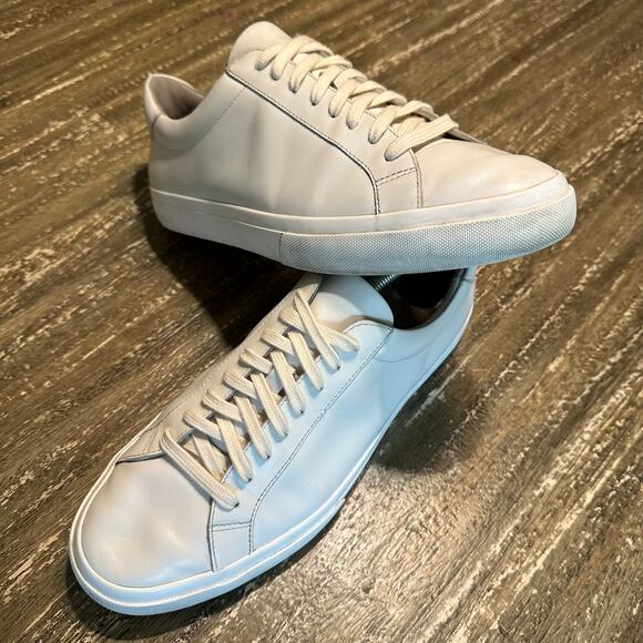 Vince Low Top Designer Casual Leather Lace Up Sneakers White Men’s Size US 11M main image 8